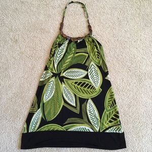 Tropical summer halter dress